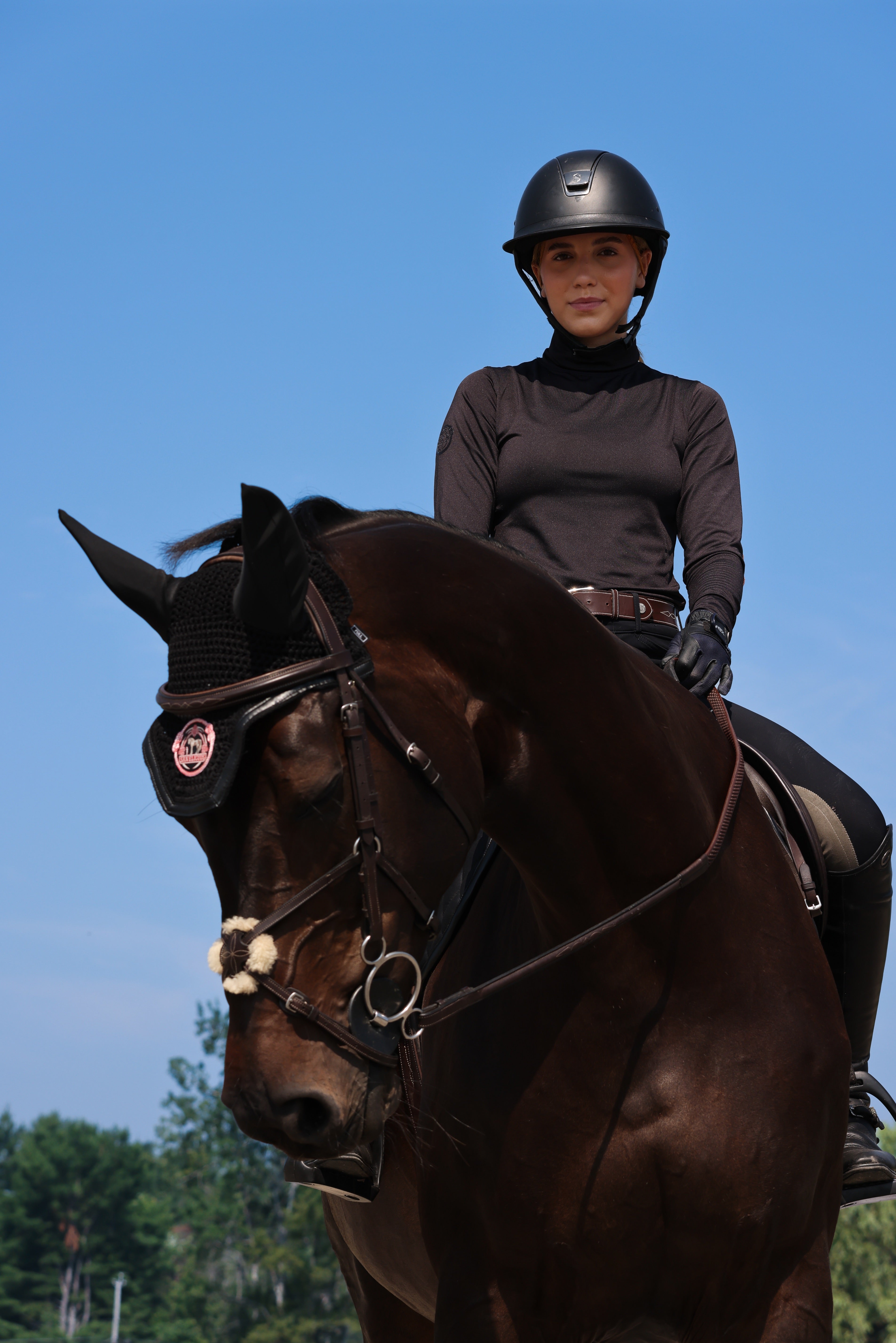 Horse Bonnet | Black Monochrome