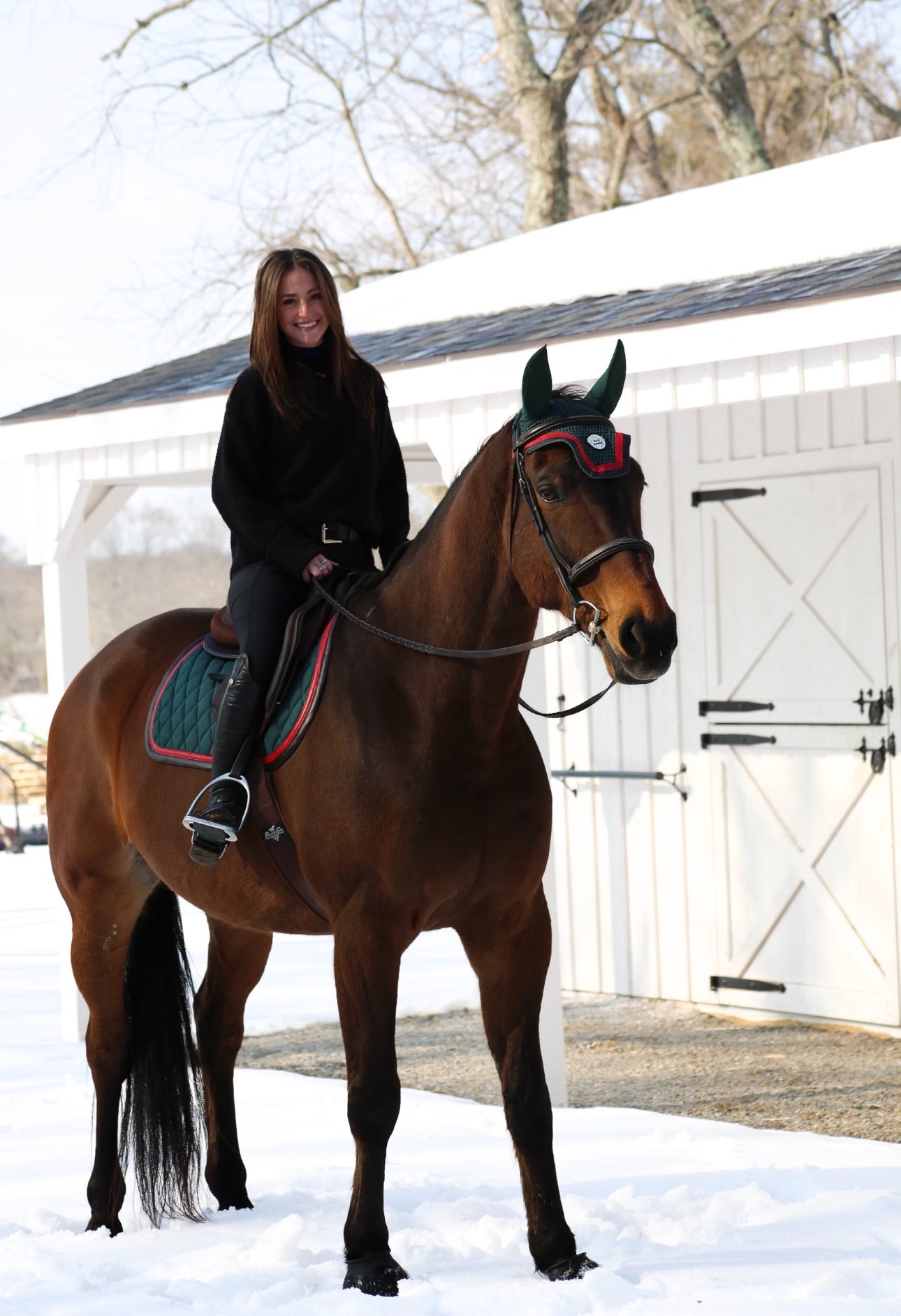 Jump Saddle Pad | Green- Brown & Red