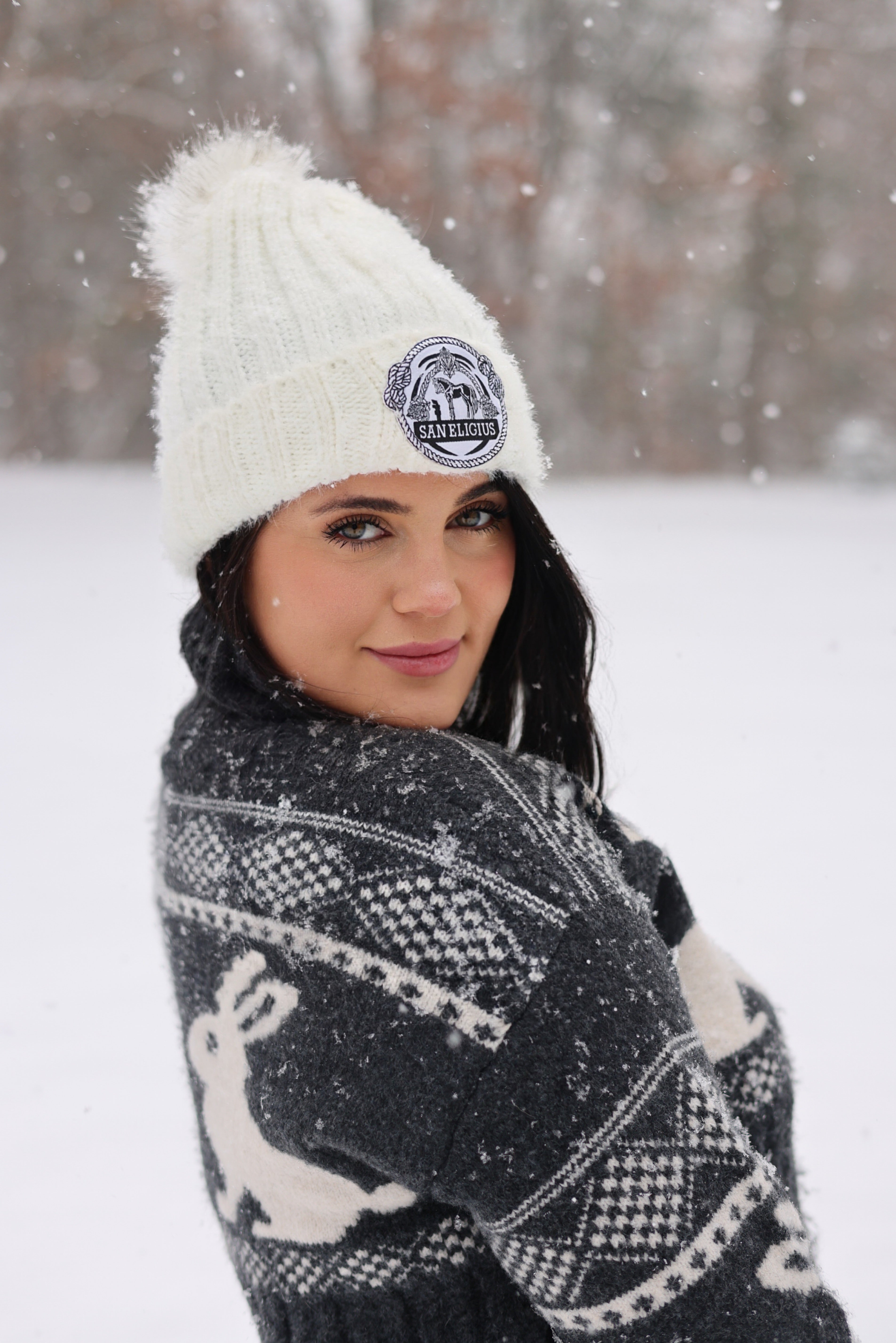 Cream Pom Pom Beanie