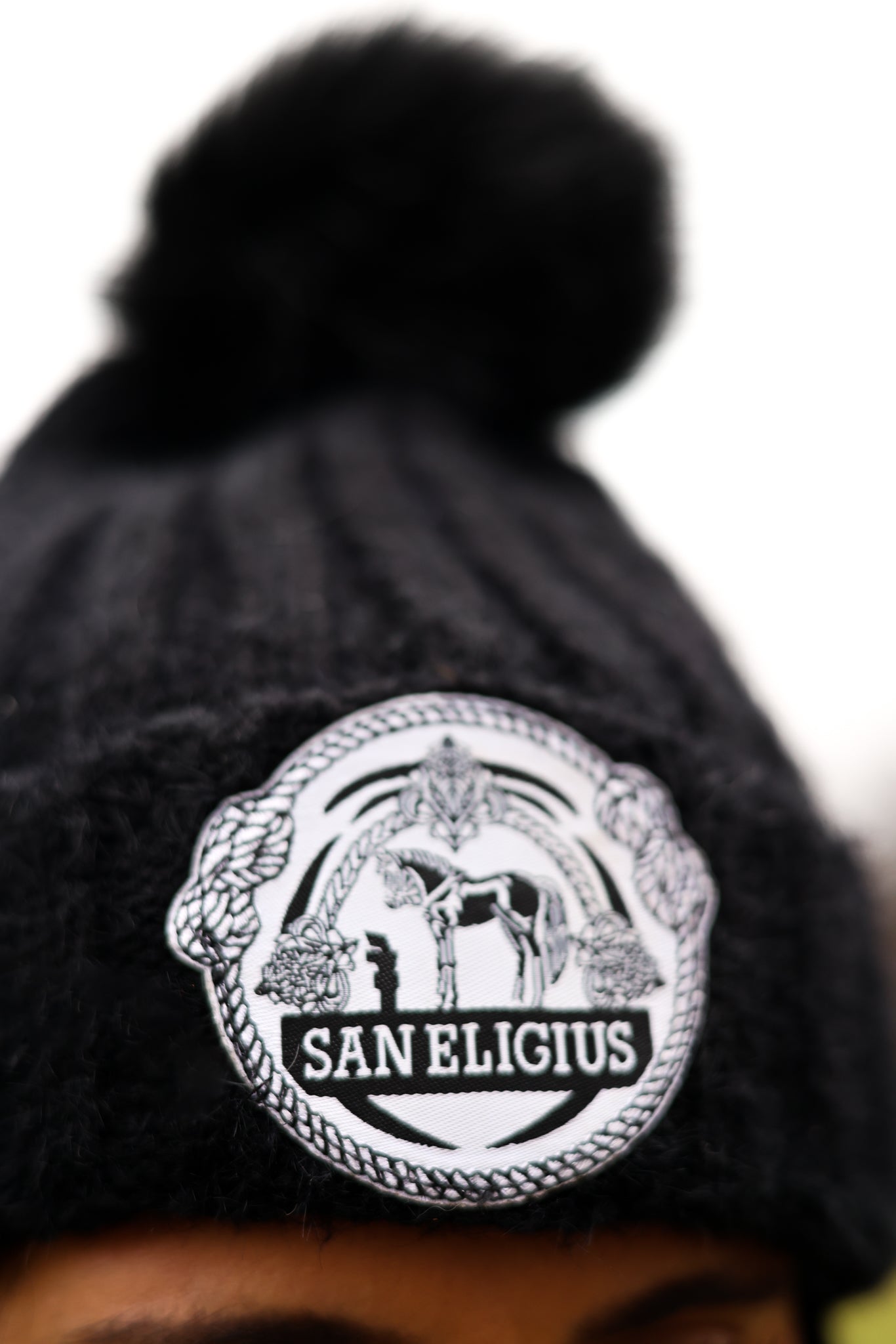 Black Pom Pom Beanie