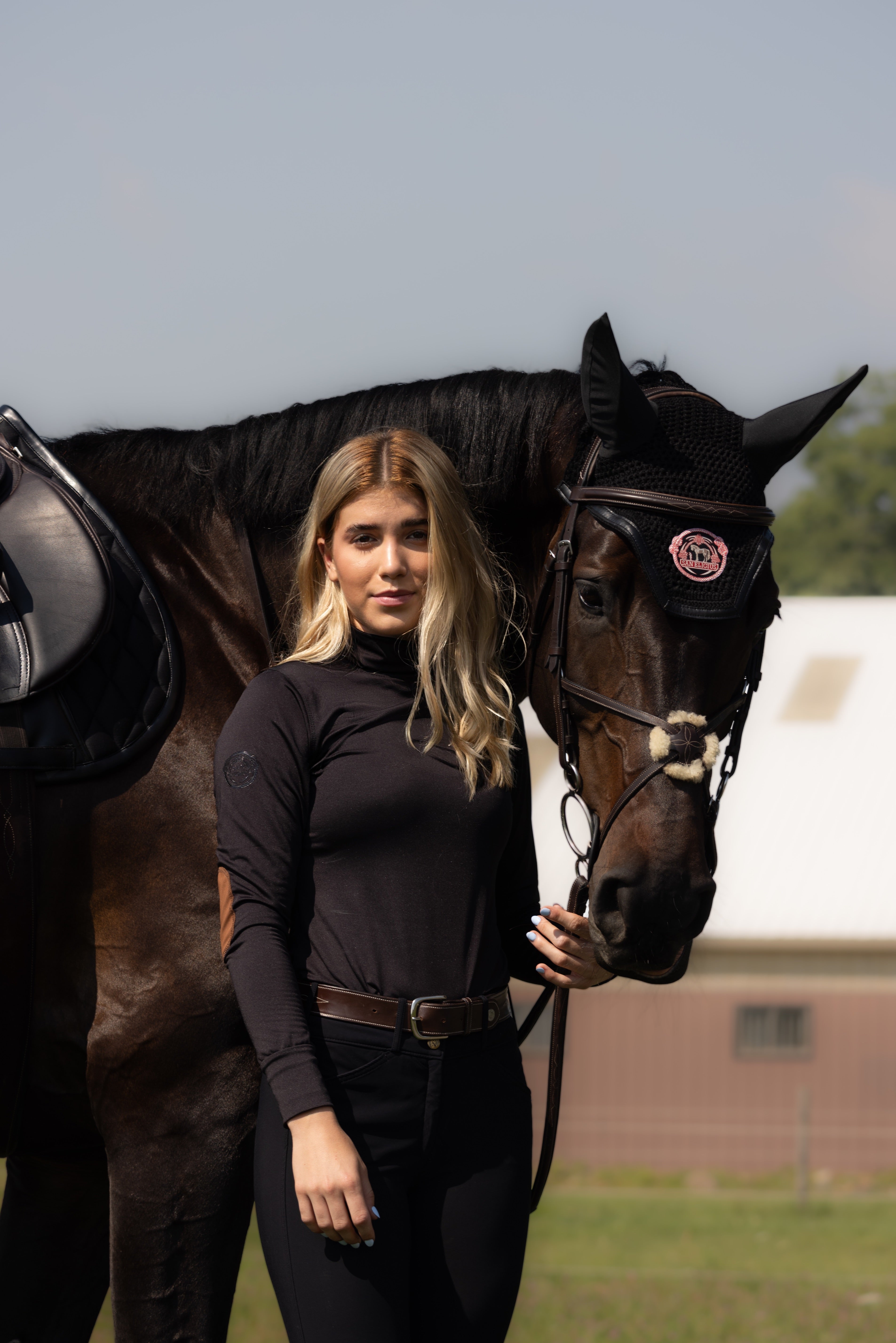 Horse Bonnet | Black Monochrome
