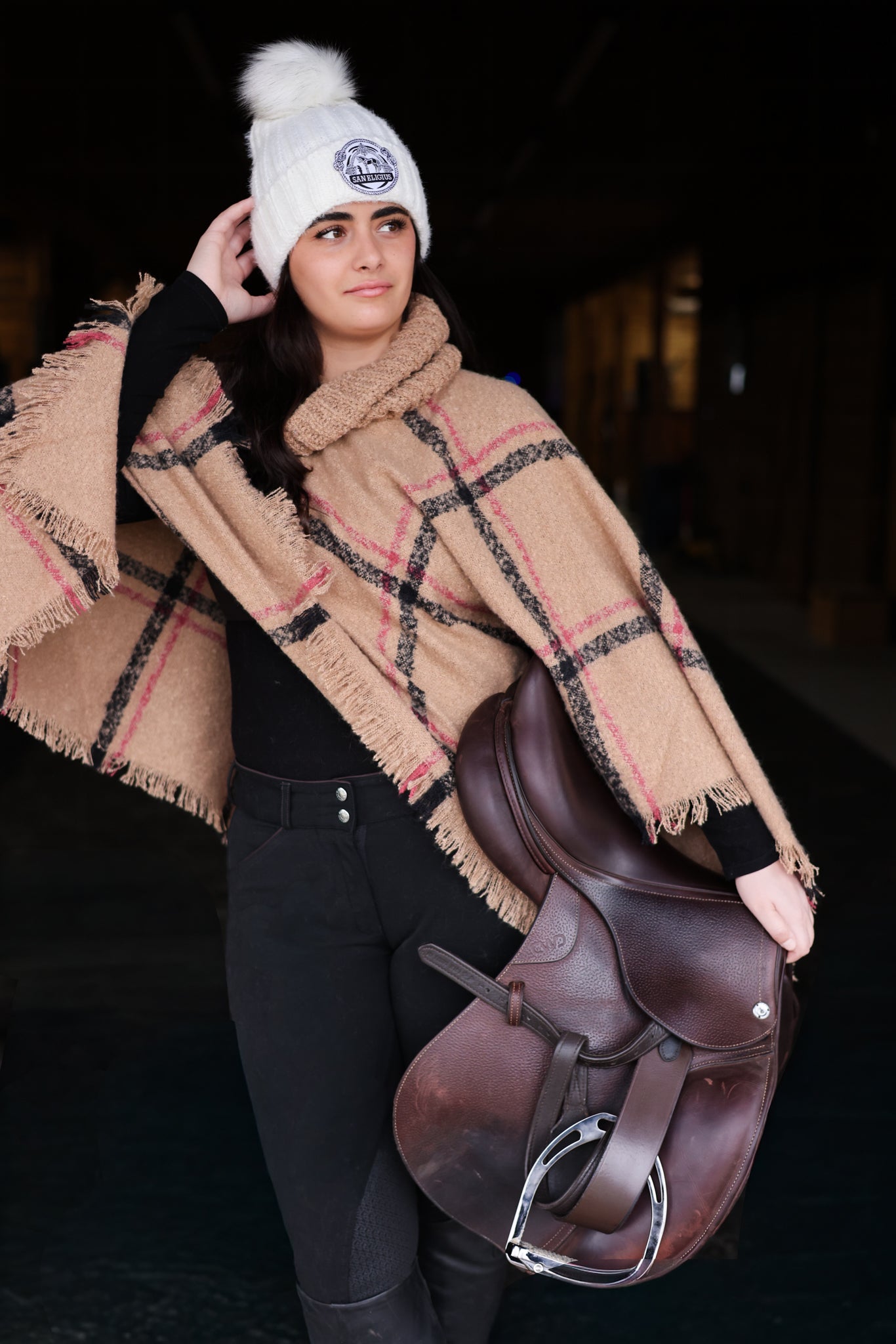 Cream Pom Pom Beanie