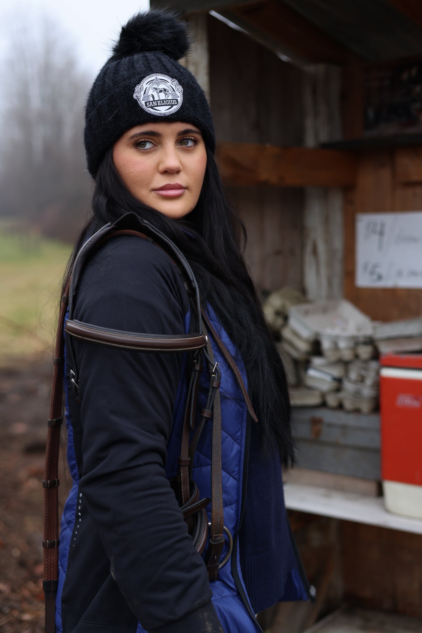 Black Pom Pom Beanie