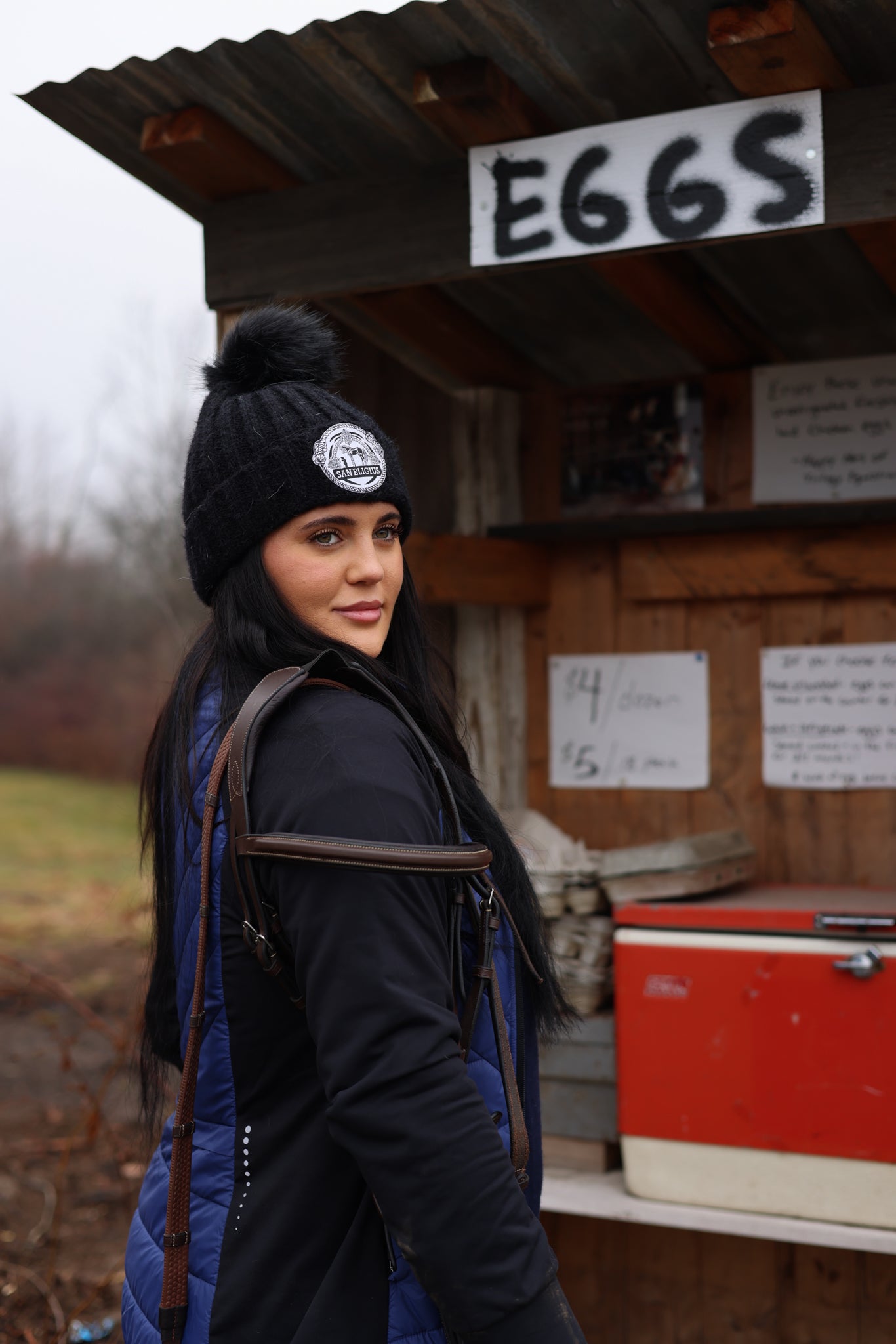 Black Pom Pom Beanie