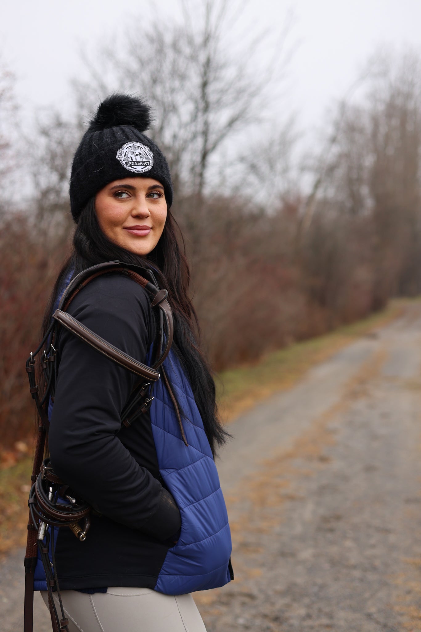 Black Pom Pom Beanie