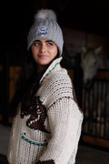 Gray Pom Pom Beanie